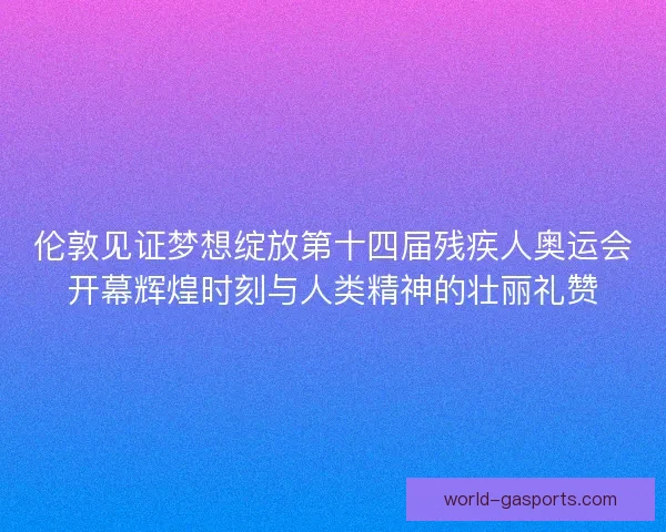 伦敦见证梦想绽放第十四届残疾人奥运会开幕辉煌时刻与人类精神的壮丽礼赞